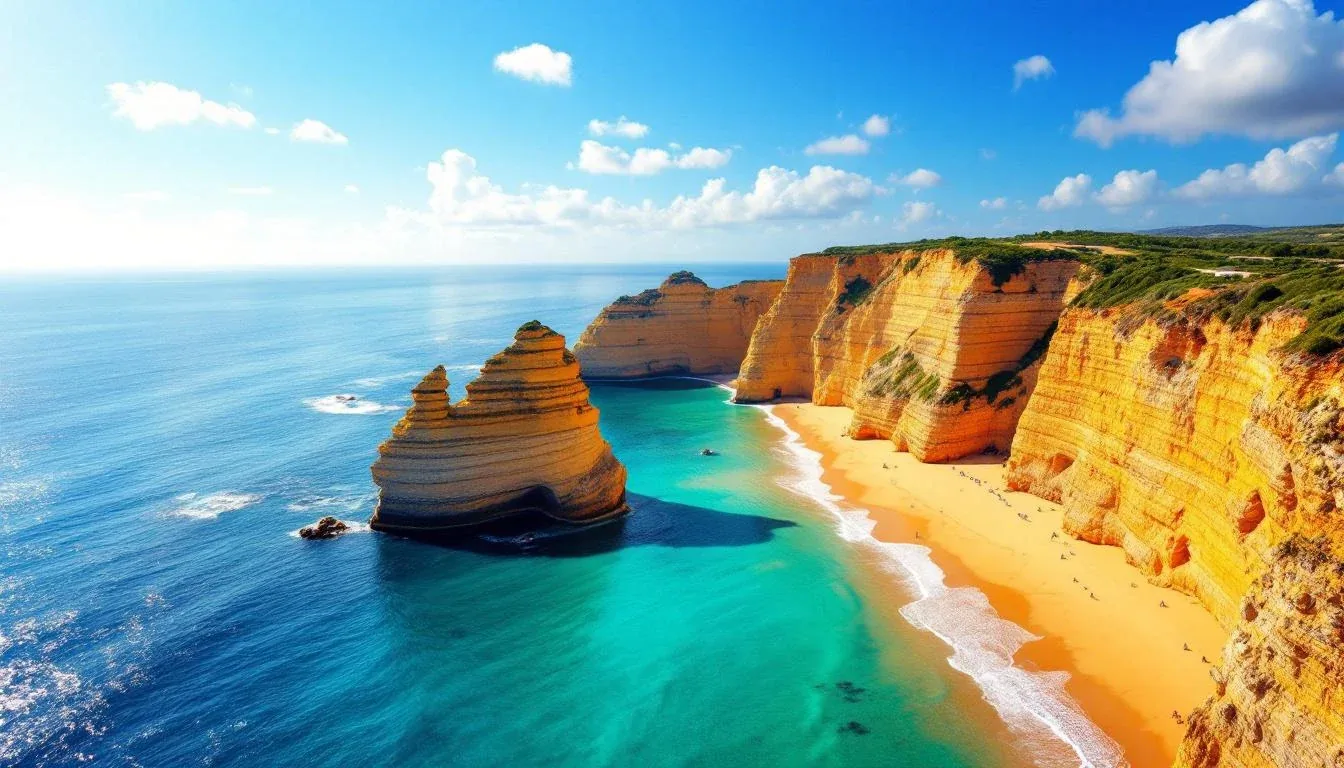 Algarve coast in southern Portugal, popular destination for foreign retirees moving to Portugal on the D7 visa